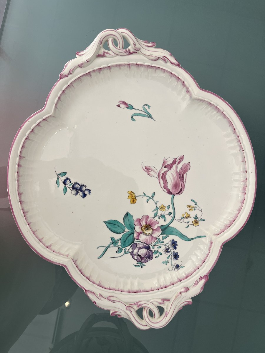 Antique "vieillard Bordeaux" Soup Tureen With Its Tray – Floral Design-photo-2