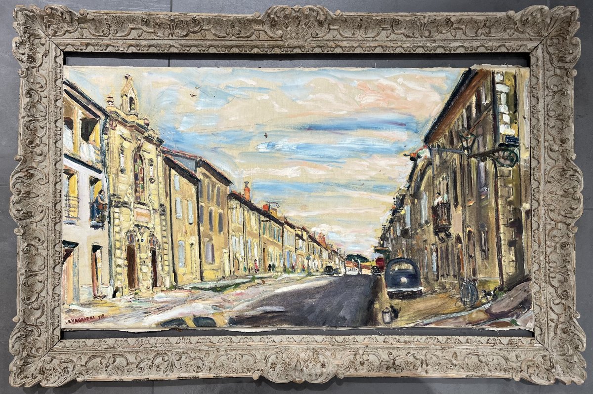 Mario Cavaglieri (1887 - 1969) "Auch, rue de Metz" 