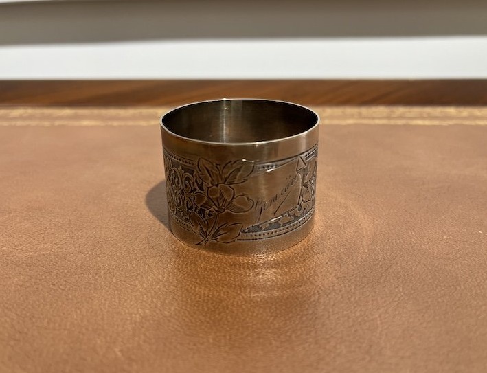 Antique Solid Silver Napkin Ring – Floral Design