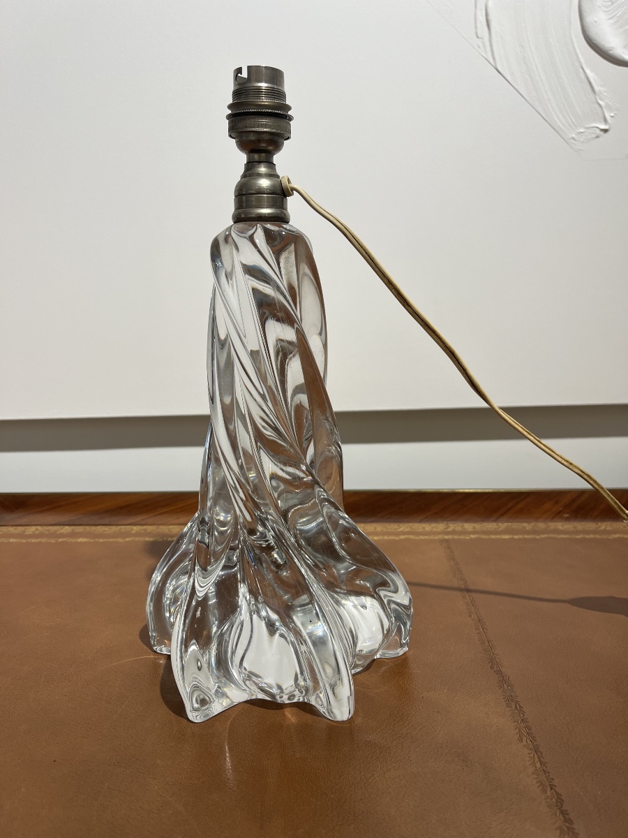 Pied de lampe en verre baccarat -photo-3