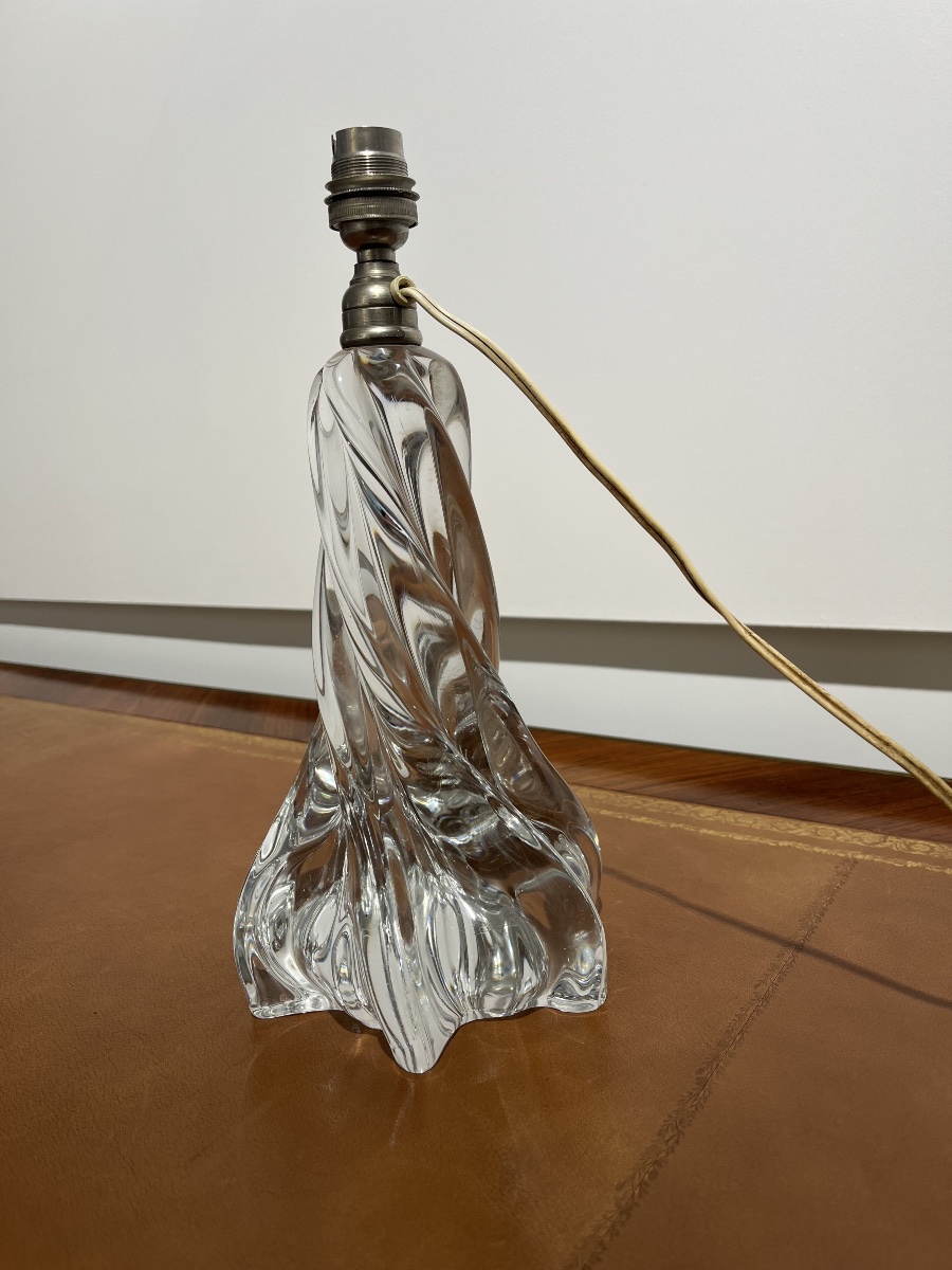 Pied de lampe en verre baccarat 