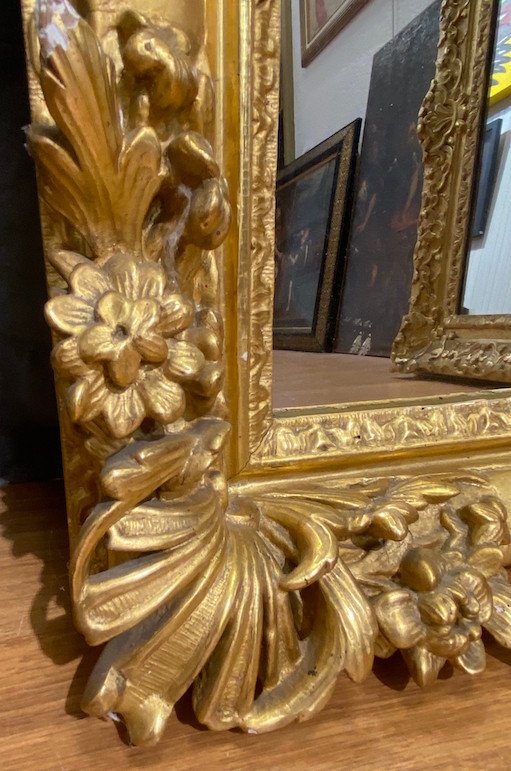 Miroir en bois sculpté - Style Louis XV-photo-3