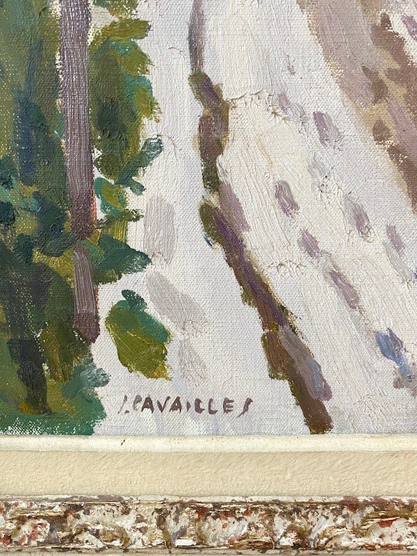 Jules Cavailles (1901-1977) - Snow Landscape-photo-3