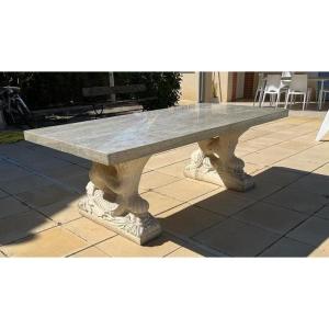 Impressionnante table en pierre et marbre - Circa 1925/1930