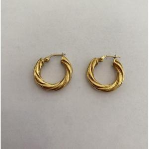 Paire de créoles en Or 18 carats