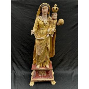 Vierge en bois doré début XIXème