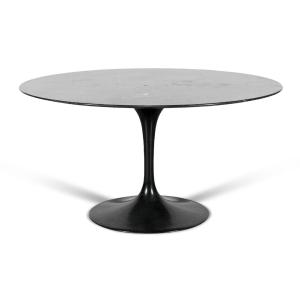 Eero Saarinen Tulip Table - Black Marble Tabletop With Tulip Base