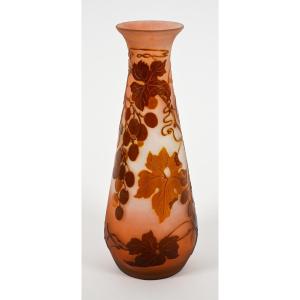 Vase GALLE - Raisins et feuilles de vignes