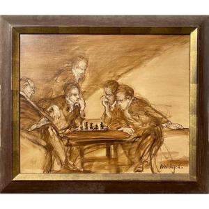 Claude Weisbuch (1927 - 2014) -   Les joueurs d'échecs