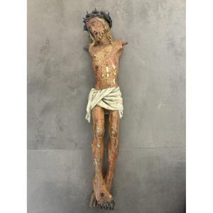 Christ In Carved Wood - 17th Century