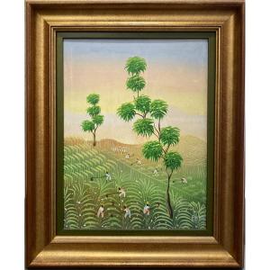 Peintre Haitien - Oil On Canvas Signed Lower Right Pierre