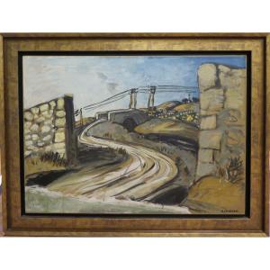 Auguste Chabaud: Bridge And Farmhouse With A Scraped Sole