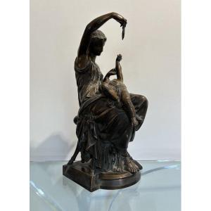 Antique Sculptural Group "woman With Child" – 19th-century Style