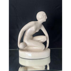Sculpture en faïence craquelés 1925