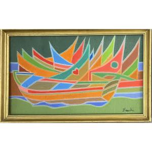 Jacques Fauché - Bateau coloré