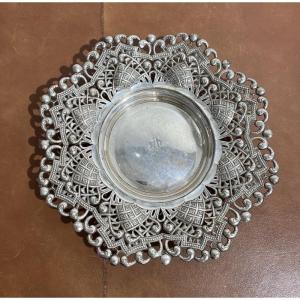 Beautiful Solid Silver Platter – Openwork Design