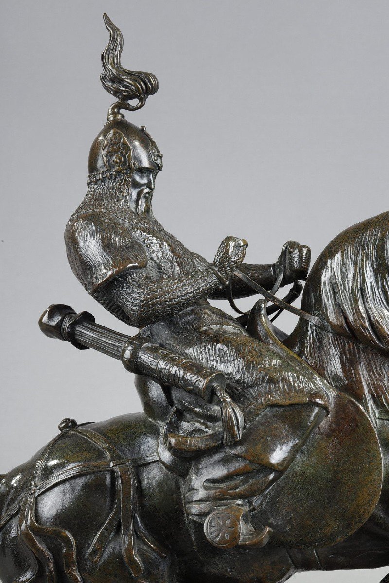 Tartar Warrior Stopping His Horse - Antoine-louis Barye (1796-1875)-photo-2