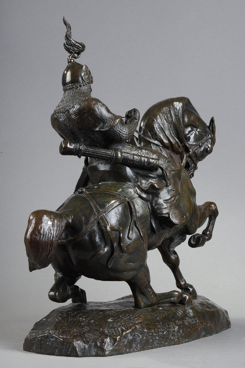 Tartar Warrior Stopping His Horse - Antoine-louis Barye (1796-1875)-photo-7