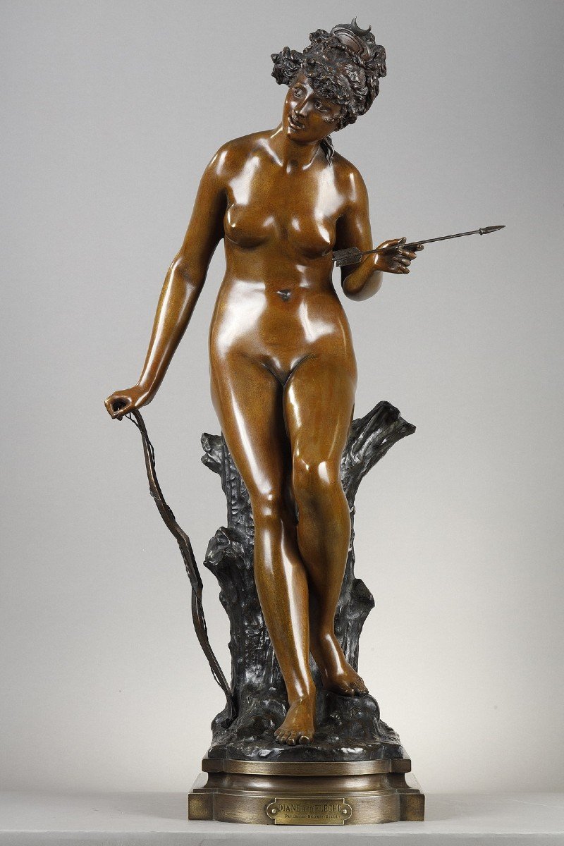 Diana With The Arrow - Albert-ernest Carrier-belleuse (1824-1887)