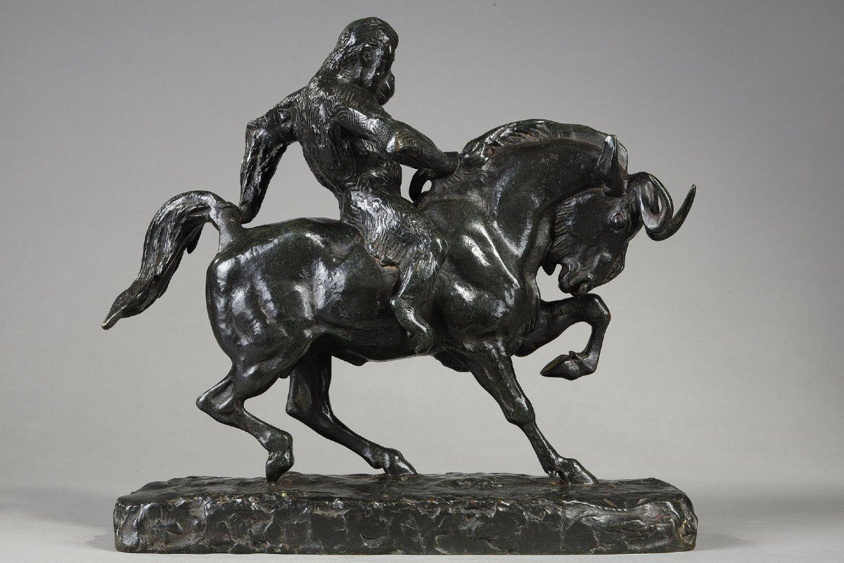 Ape Riding On A Gnu - Antoine-louis Barye (1796-1875)-photo-6