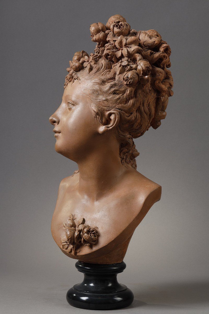 Buste de jeune femme aux roses - Albert-Ernest CARRIER-BELLEUSE (1824-1887)-photo-3