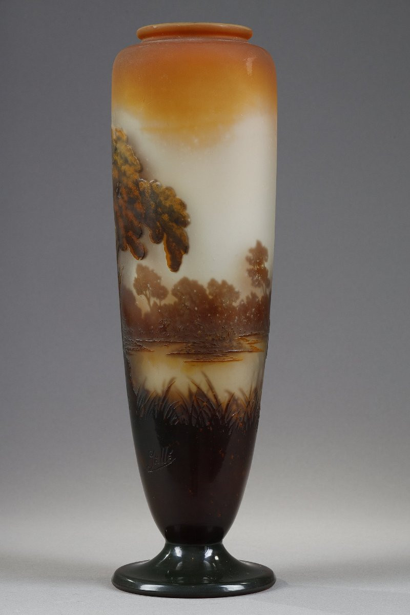 Vase au paysage lacustre - Etablissements GALLE-photo-2