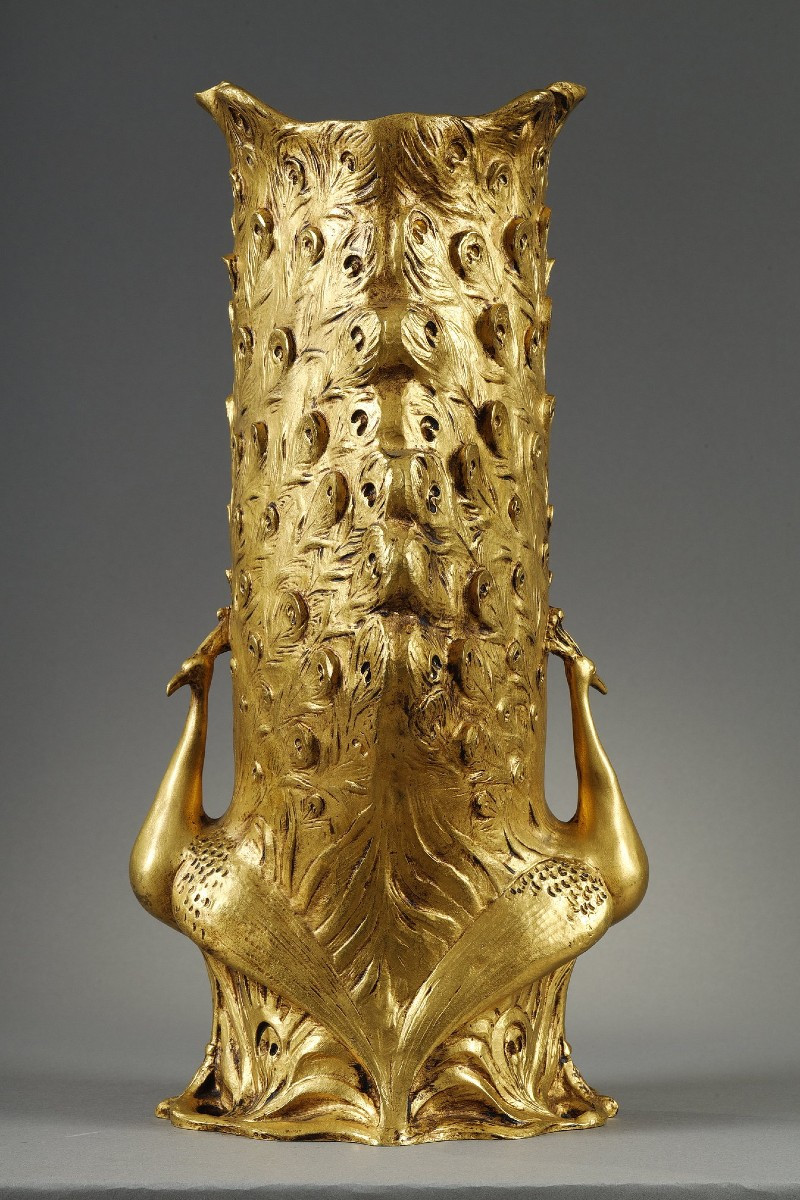 Peacock Vase - Léopold Savine (1861-1934)