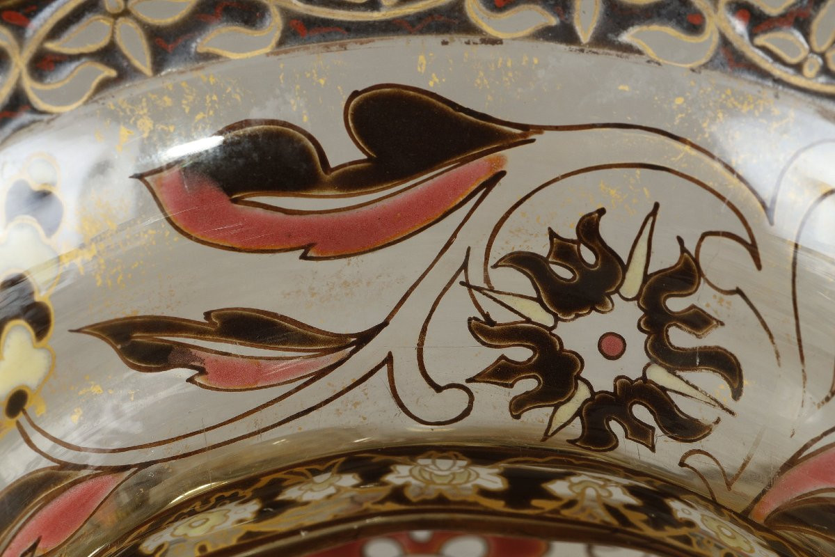 Flowery Cristallerie Vase - Emile Galle (1846-1904)-photo-4