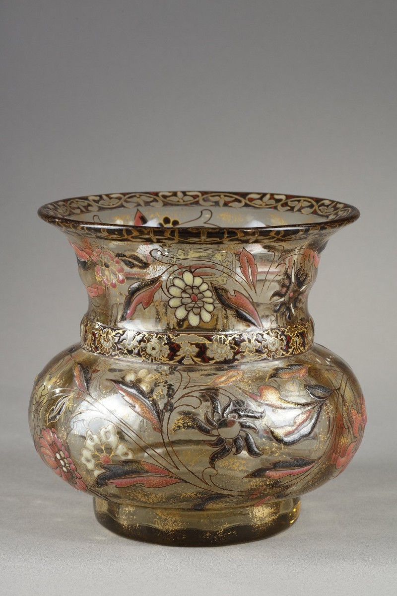 Flowery Cristallerie Vase - Emile Galle (1846-1904)