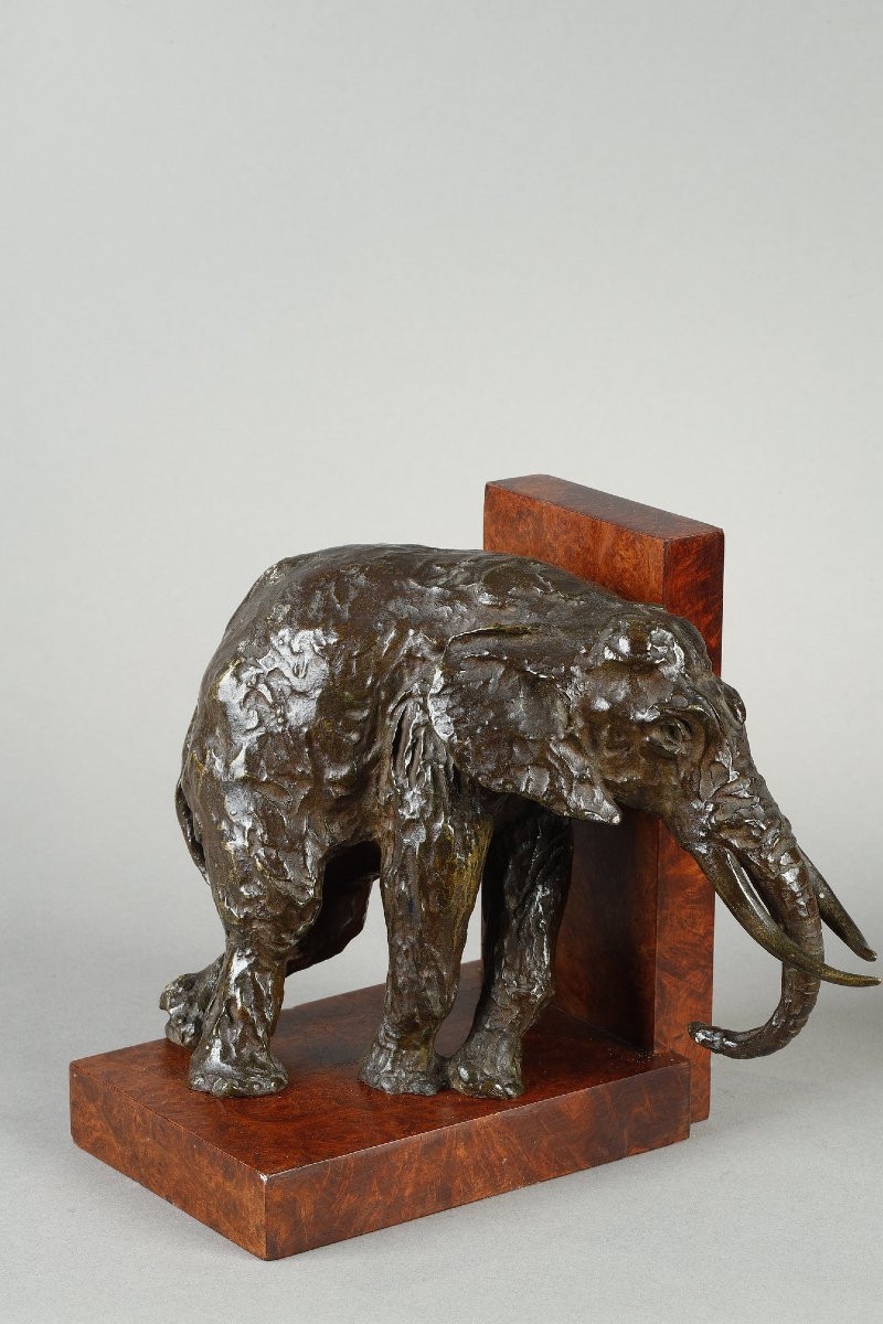 Pair Of Elephant Bookends - Ary Bitter (1883-1973)-photo-2