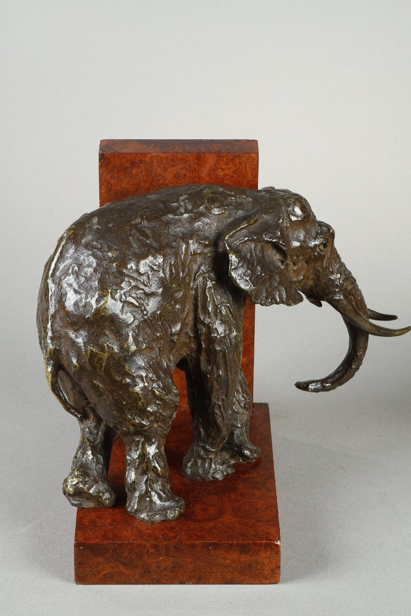Pair Of Elephant Bookends - Ary Bitter (1883-1973)-photo-3
