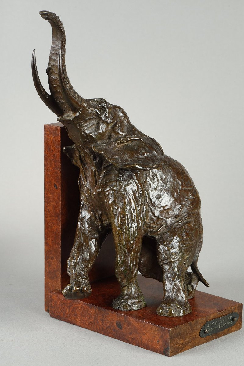 Pair Of Elephant Bookends - Ary Bitter (1883-1973)-photo-2