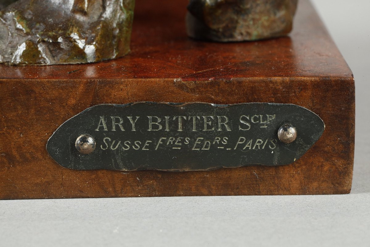 Pair Of Elephant Bookends - Ary Bitter (1883-1973)-photo-4