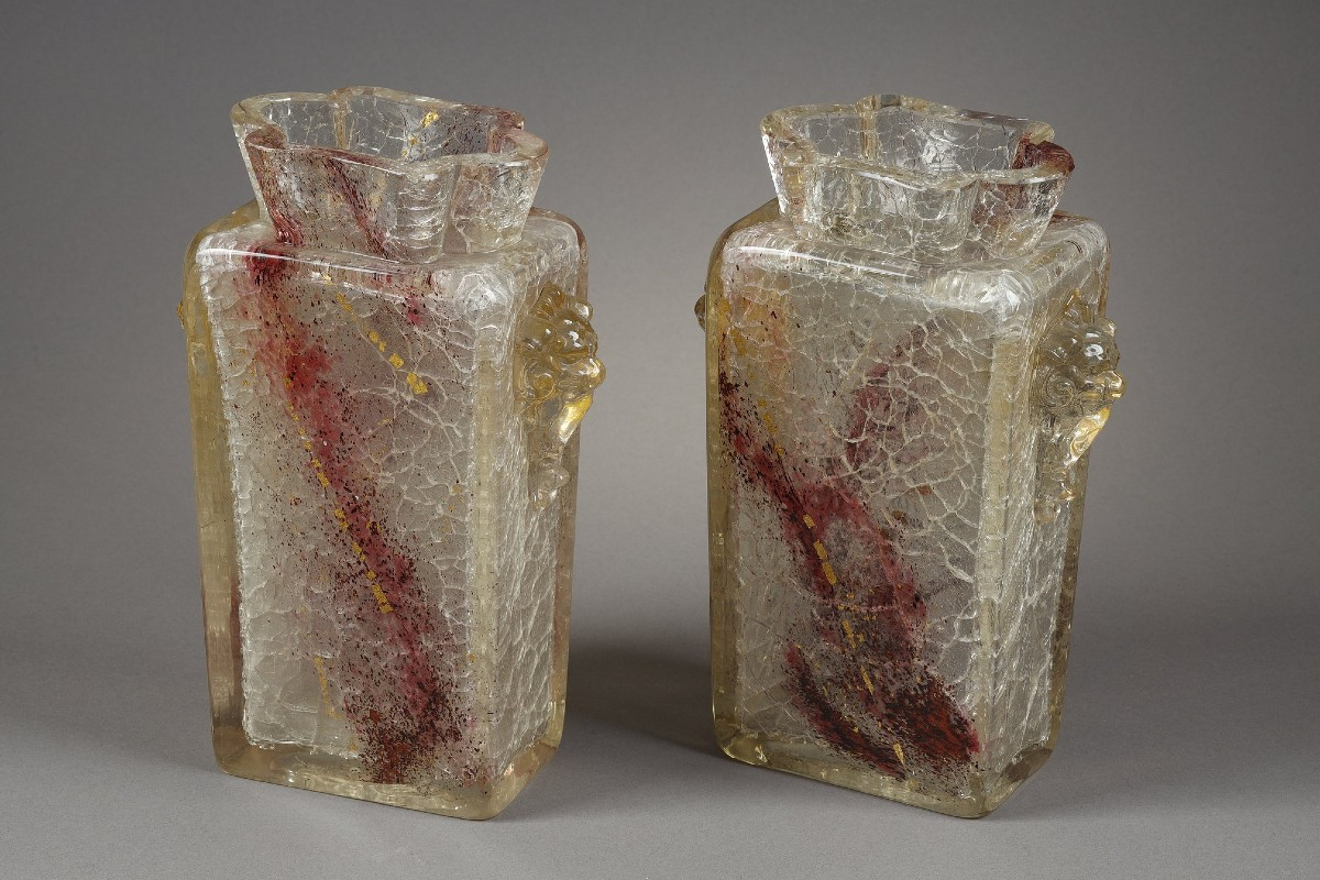 Pair Of Vases With Chimeras - Eugène Rousseau (1827-1890)