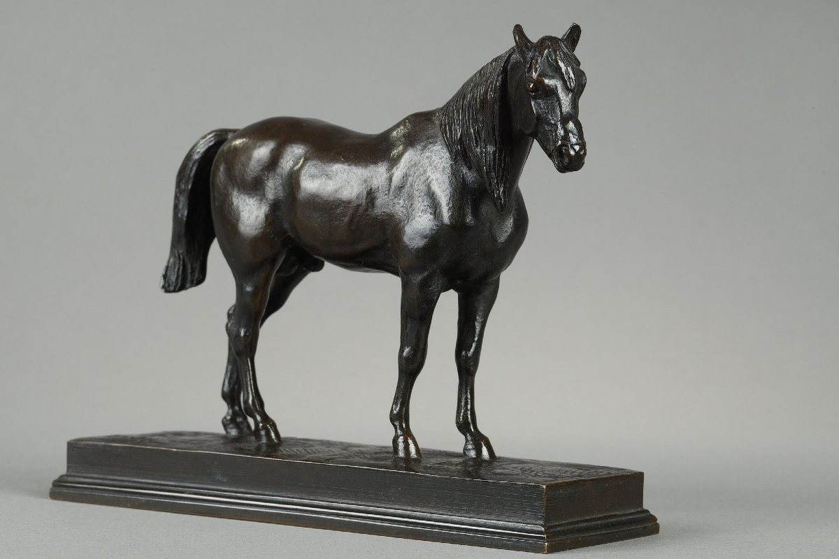 Cheval "Demi-sang tête levée" - Antoine-Louis BARYE (1796-1875)-photo-2
