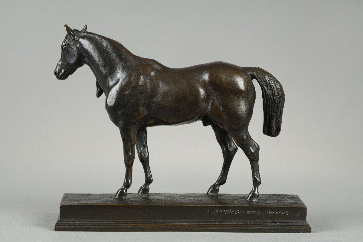 Cheval "Demi-sang tête levée" - Antoine-Louis BARYE (1796-1875)-photo-4