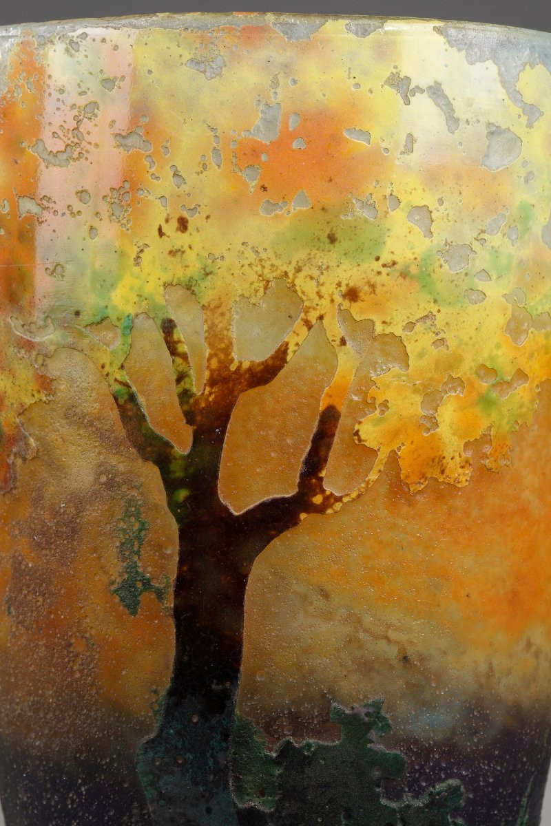 Vase With Birches In Autumn - Daum, Clain And Perrier-photo-2