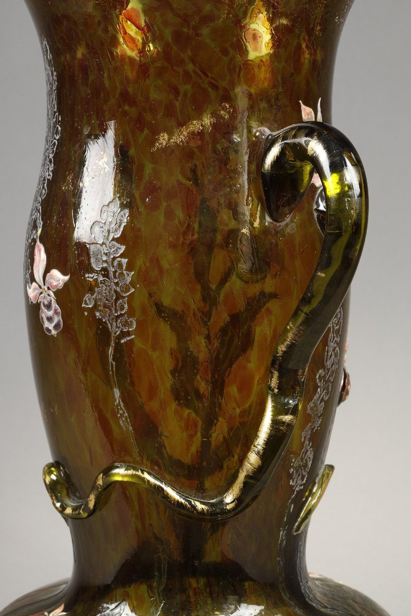 Cristallerie, Vase With Lady's Slipper - Emile Galle (1846-1904)-photo-7