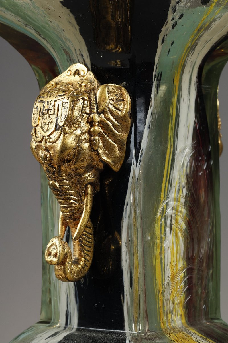 Vase With Elephant Heads - Eugène Rousseau (1827-1890) And Ernest Leveille (1841–1913)-photo-3