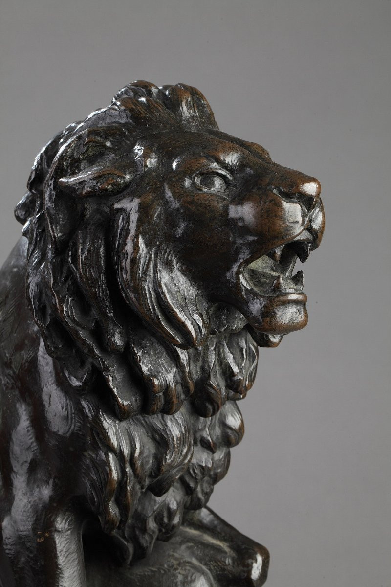 Lion Strucking A Wildboar - Antoine-louis Barye (1796-1875)-photo-5