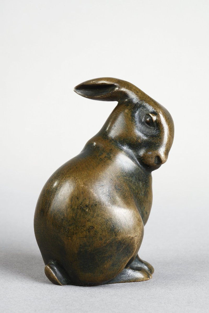 Rabbit Sitting With Head Turned - Edouard-marcel Sandoz (1881-1971)-photo-2