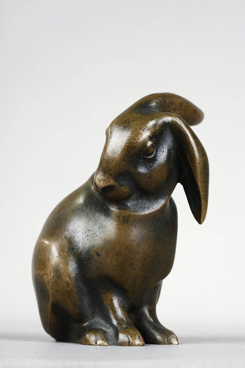 Rabbit Sitting With Head Turned - Edouard-marcel Sandoz (1881-1971)