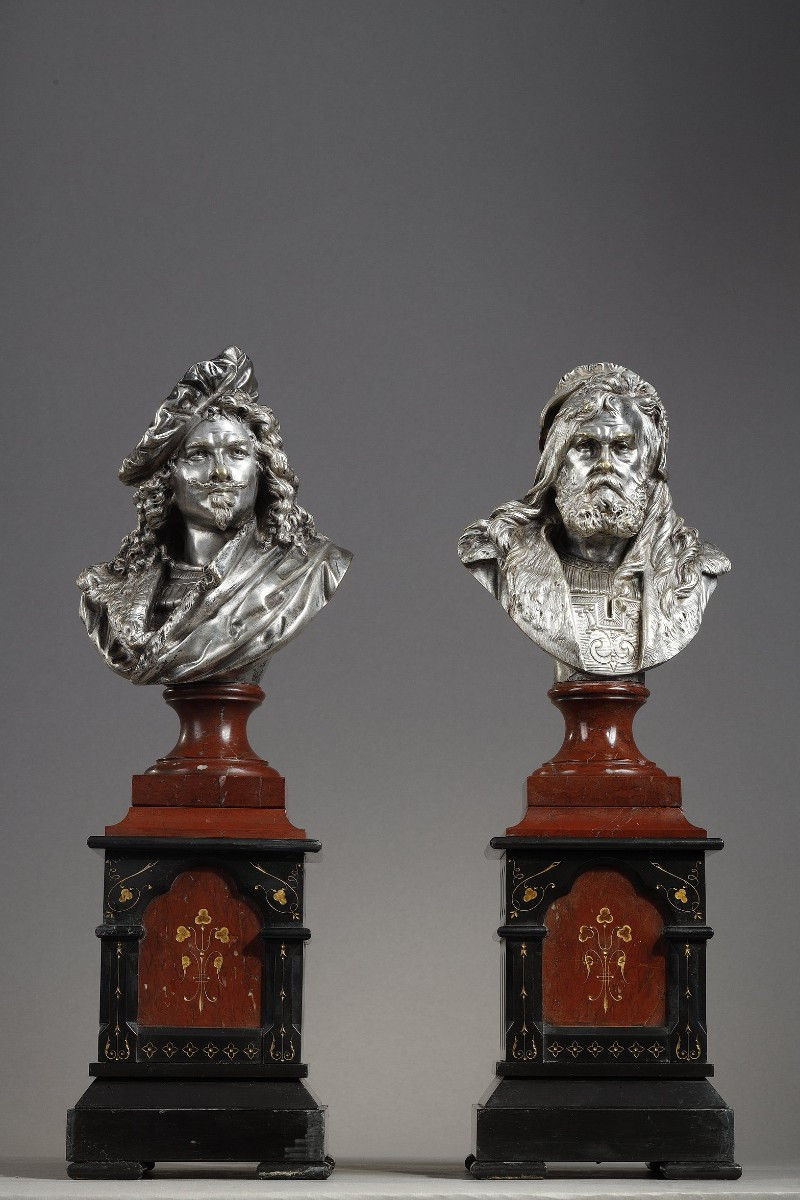 Paire de bustes de Dürer et Rembrandt - Albert-Ernest CARRIER-BELLEUSE (1824-1887)