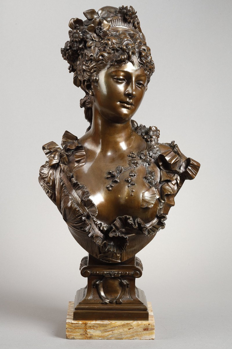 Buste de Jeune femme au diadème - Albert-Ernest CARRIER-BELLEUSE (1824-1887)