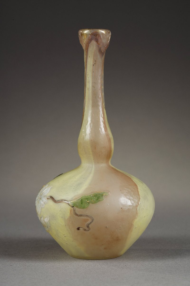 Bud Vase With White Flowers - Burgun, Schverer & Co. - Verrerie d'Art De Lorraine-photo-4