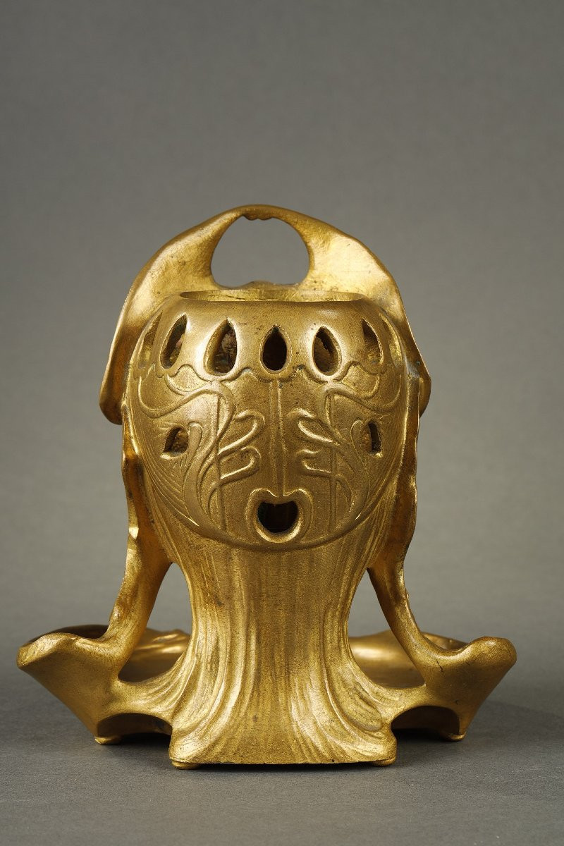 Lampe Art Nouveau - Georges FLAMAND (actif 1895-1925)-photo-4