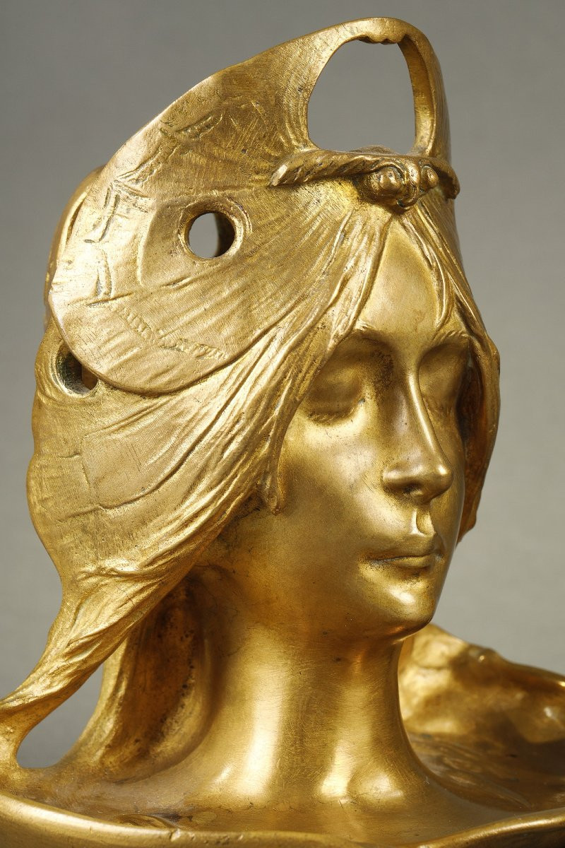 Lampe Art Nouveau - Georges FLAMAND (actif 1895-1925)-photo-3