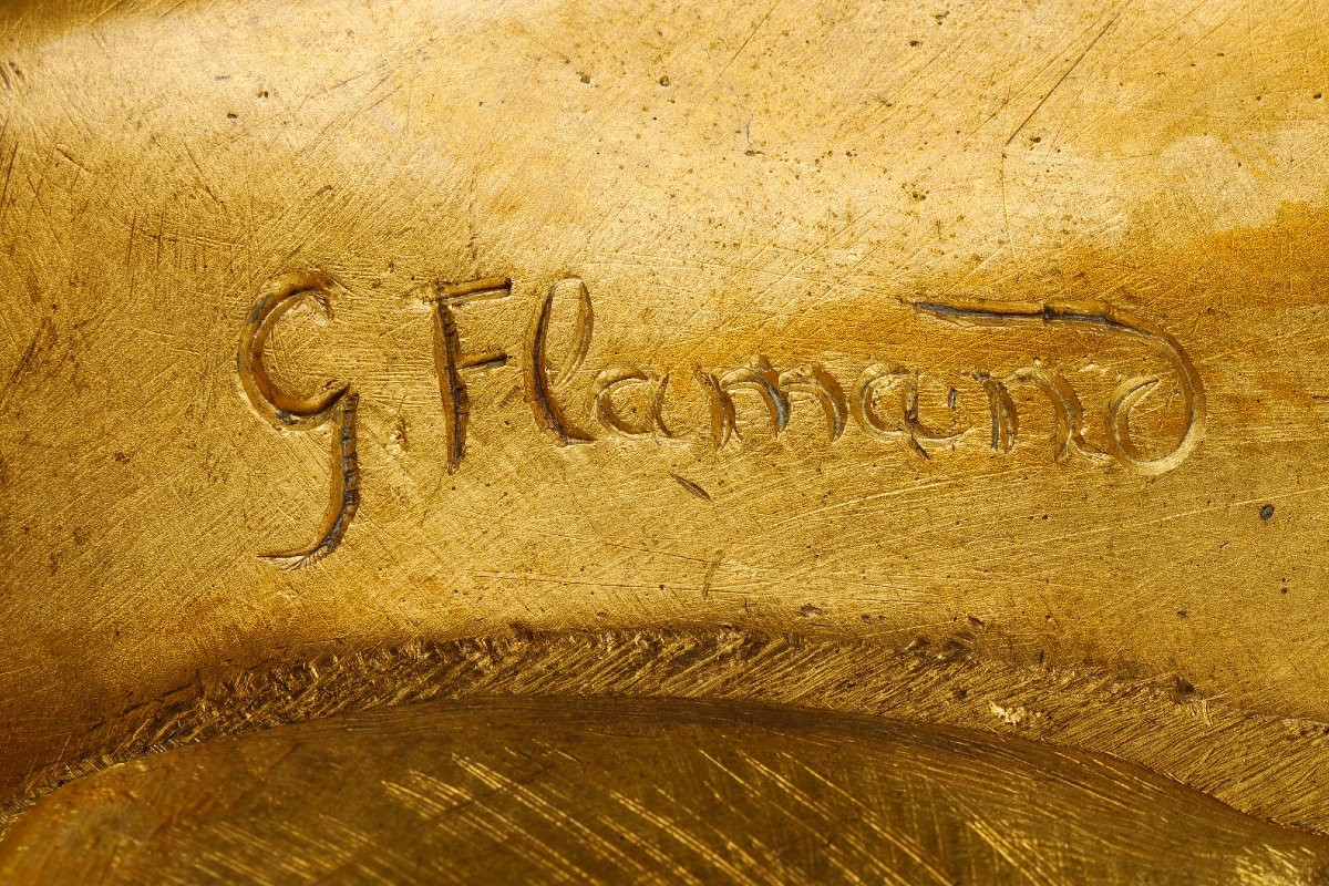 Lampe Art Nouveau - Georges FLAMAND (actif 1895-1925)-photo-5