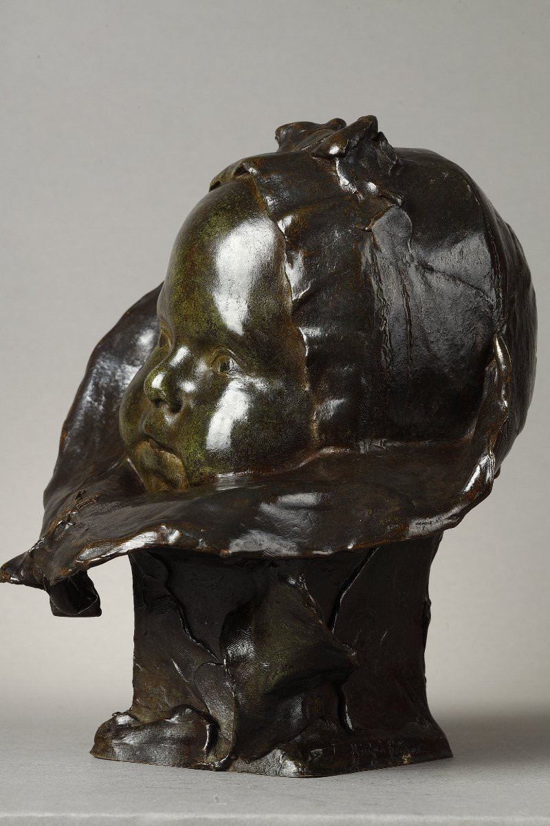  Bébé au bonnet et à la bavette - Jean CARRIÈS (1855-1894)-photo-4