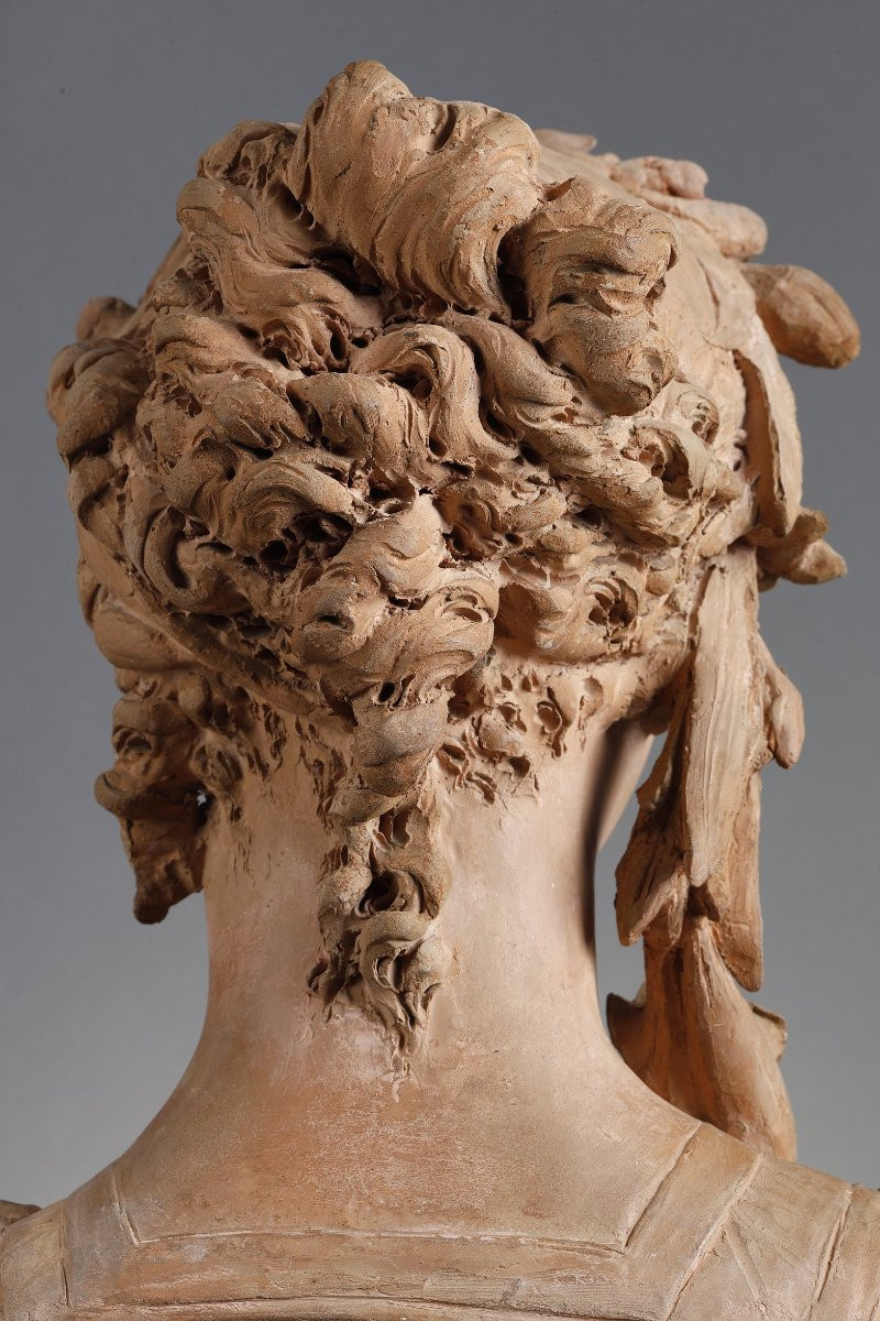 Buste de Jeune fille couronnée de lys - Albert-Ernest CARRIER-BELLEUSE (1824-1887)-photo-7